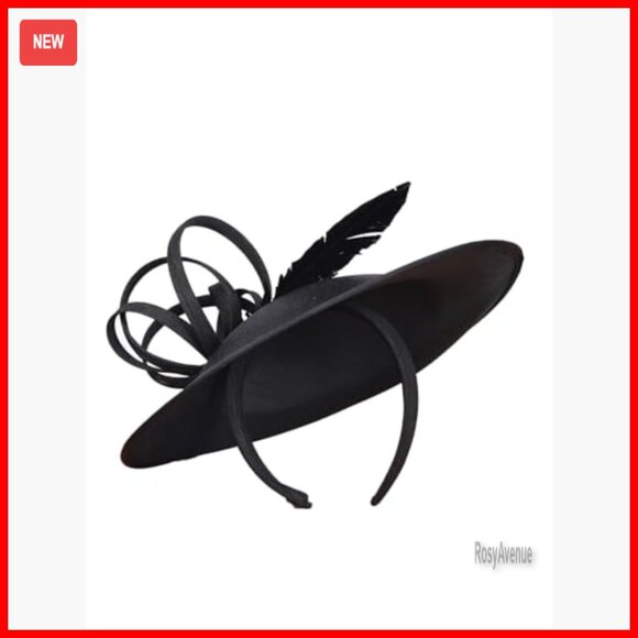 Wide Brim Derby Hat Adjustable Formal Fascinator for Church Wedding Tea Party main image 4
